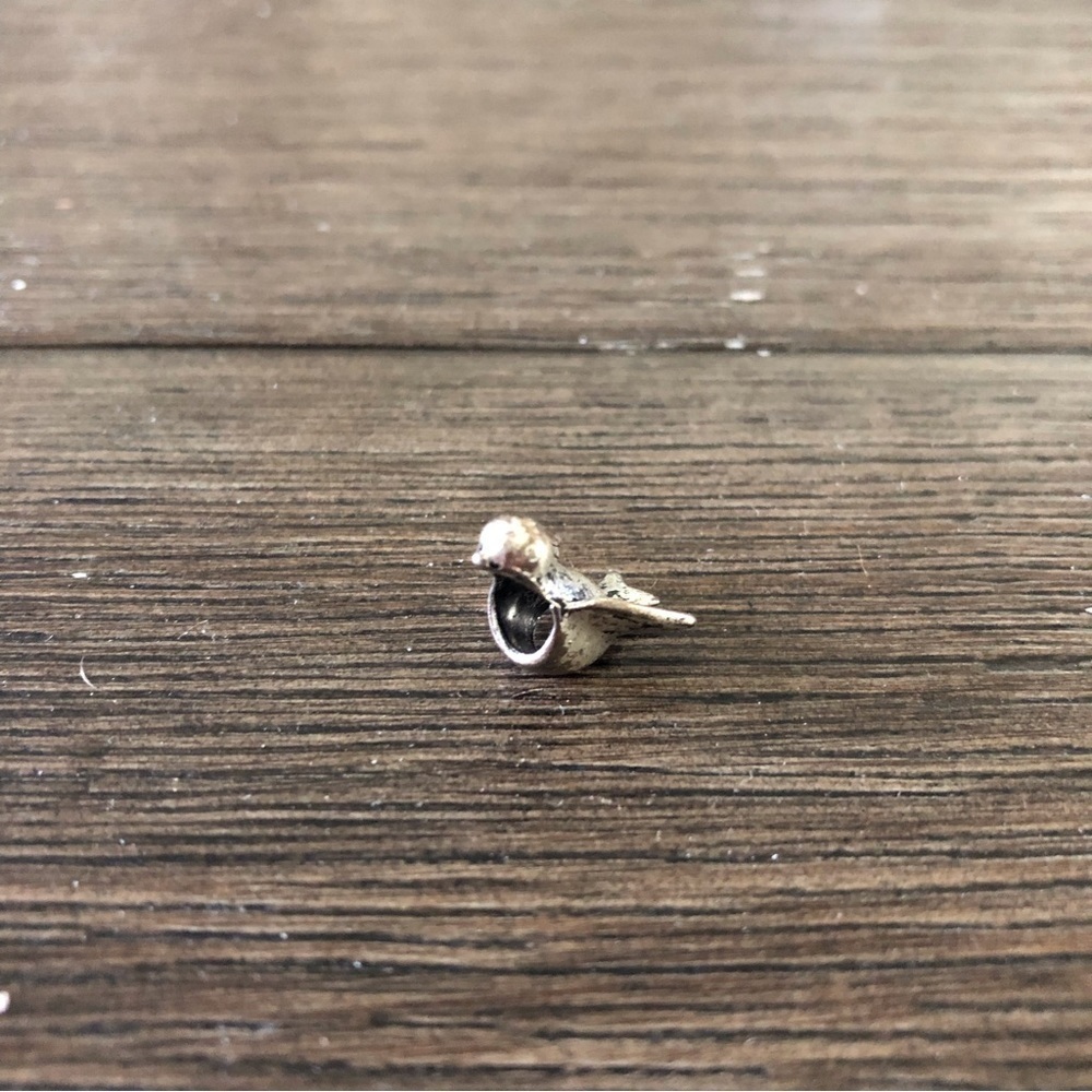 Sliver metal bird charm